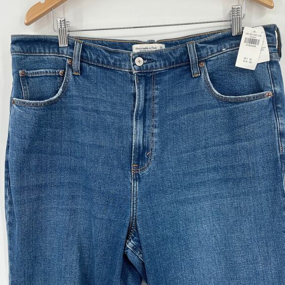 Abercrombie & Fitch Ankle Straight Womens Jeans Sz 18 Distressed Y2K High Rise - Picture 2 of 10